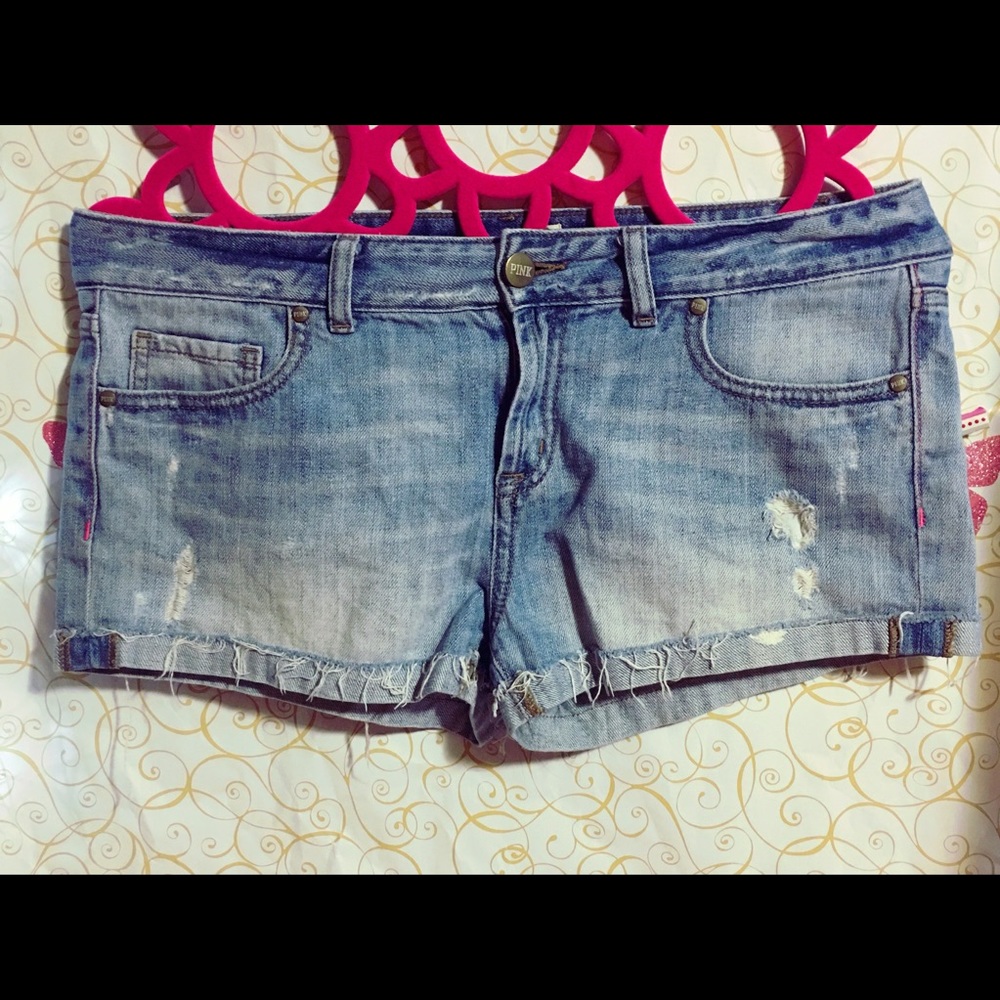 PINK VICTORIA SECRET JEAN SHORTS